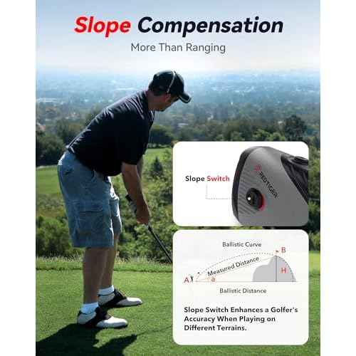 REDTIGER Golf Rangefinder, 7X Magnification 1200 Yards Laser Range Finder with Slope, Built-in Magnetic Bracket, Flag Pole Locking Vibration£¦Rechargeable, GolfVue Series 1 pro