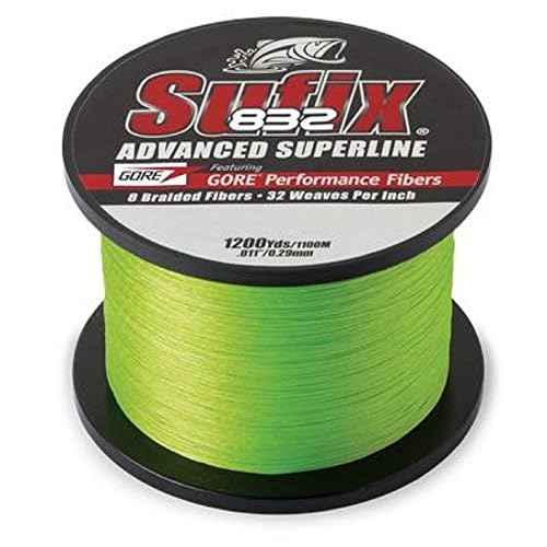 Sufix 832 Braid Line-1200 Yards (Neon Lime, 10-Pound)
