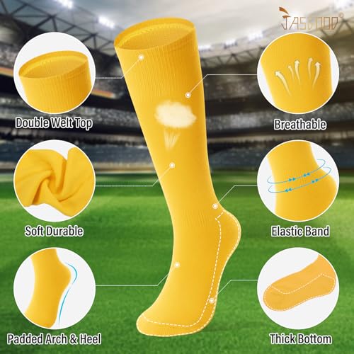 Youth Baseball Socks and Belt Set - Yellow Elastic Belt for Men and Youth