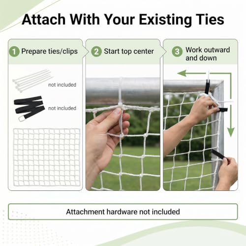 Soccer Goal Replacement Nets 6x4 Set of 2 White for Youth Goals