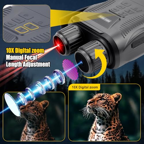 4K Night Vision Binoculars with 2.8" HD Screen, 2000m Range, Rechargeable Battery