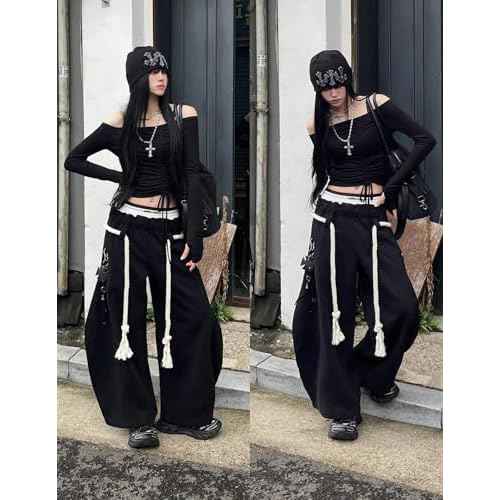 Aelfric Eden Super Baggy Barrel Sweatpants Womens Double Waist Wide Leg Sweatpants Casual Pants Trousers