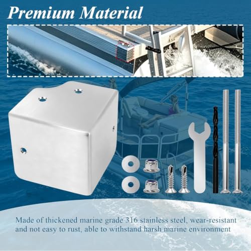 Marine-Grade 316 Stainless Steel Pontoon Corner Cap for 90 Degree Angles