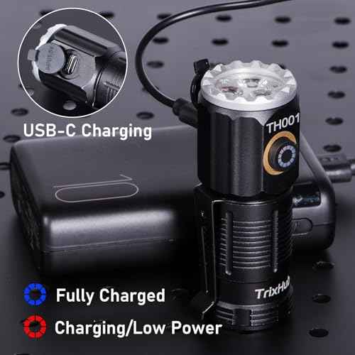 Small Rechargeable Flashlight 2-Pack, High Lumens Super Bright USB-C Charge LED Compact Powerful Mini Pocket Clip-on Flash Light Torch for Home Outage Camping Hiking EDC Tactical Waterproof