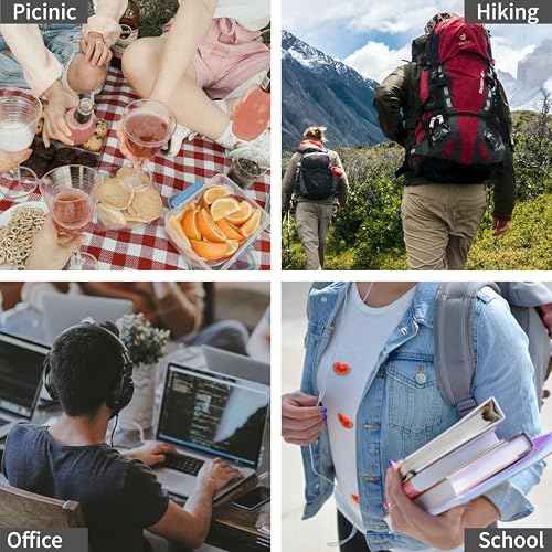 Travel Utensils with Case, Portable Travel Silverware Set Stainless Steel Lunch Box Cutlery Set for Work, Camping, Picnic, Hiking, Office (Black)