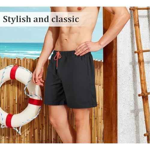 Mens Swim Trunks 7" Quick Dry Swim Shorts Swimsuit Swimming Trunks Swimwear with Pockets