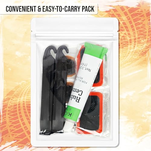 Bike Tire Repair Kit with Patches Levers Glue for MTB & Road Bikes