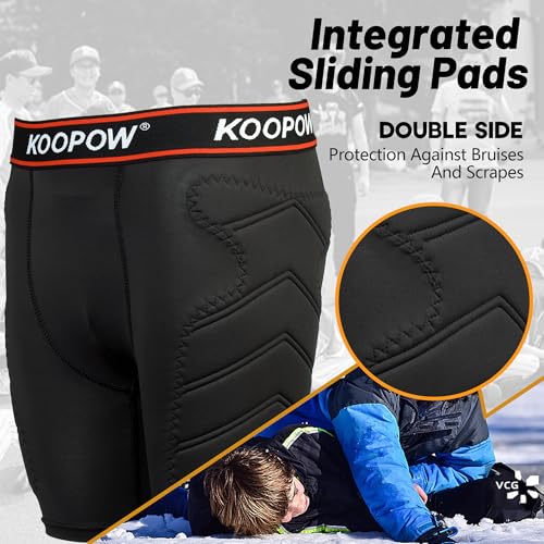 Youth Boys Padded Compression Sliding Shorts with Soft Cup & Pocket