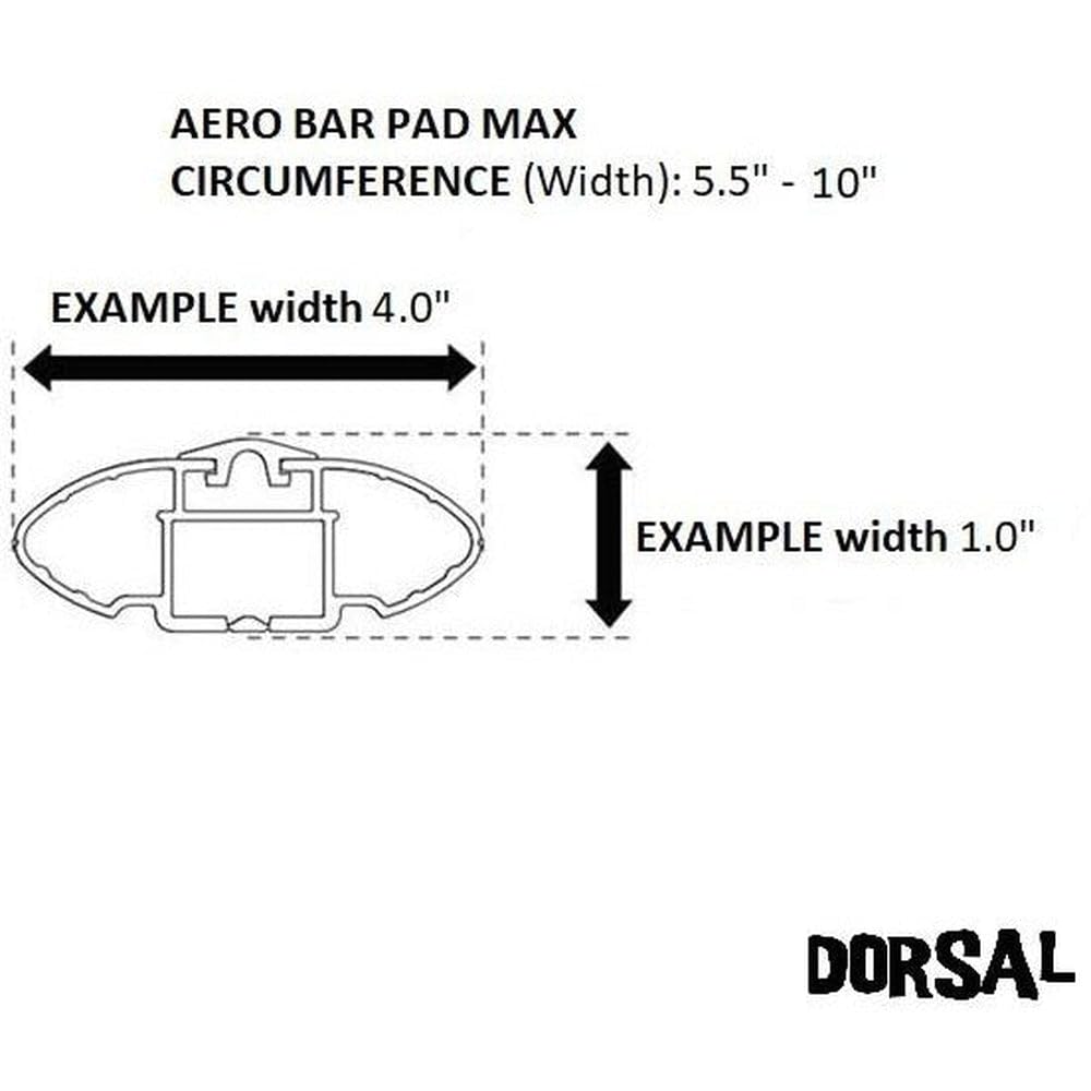 DORSAL Aero Roof Rack Pads - Sunguard (No Fade) for Factory and Wide Crossbars - Pack of 2 for Surfboards Kayaks Sups Snowboards PVC 34" Inch Black