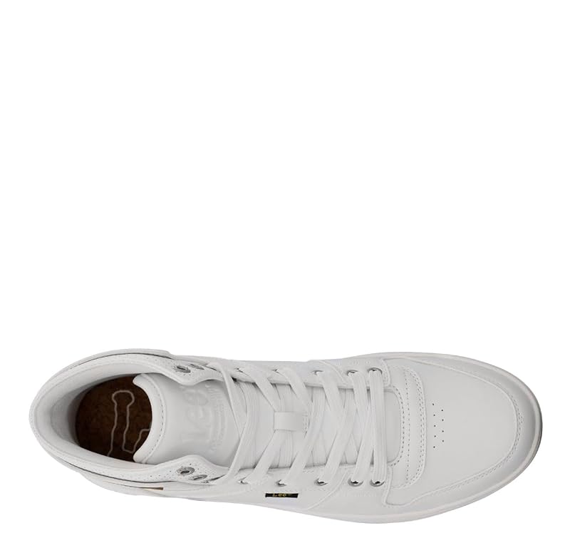 Lee Men’s Daybreaker Hi Retro Court Sneaker White Mono/Gum