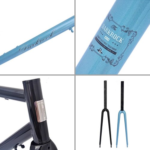 BSFHQS 47 50 53 56cm Road Bike Frameset 700C*23/25C Cr-Mo Steel Frame C Brake Bike Frame Quick Release 100/130mm(Blue,56cm)