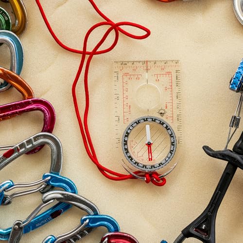 Ultralight Map Compass with Declination Scale for Hiking & Survival Navigation