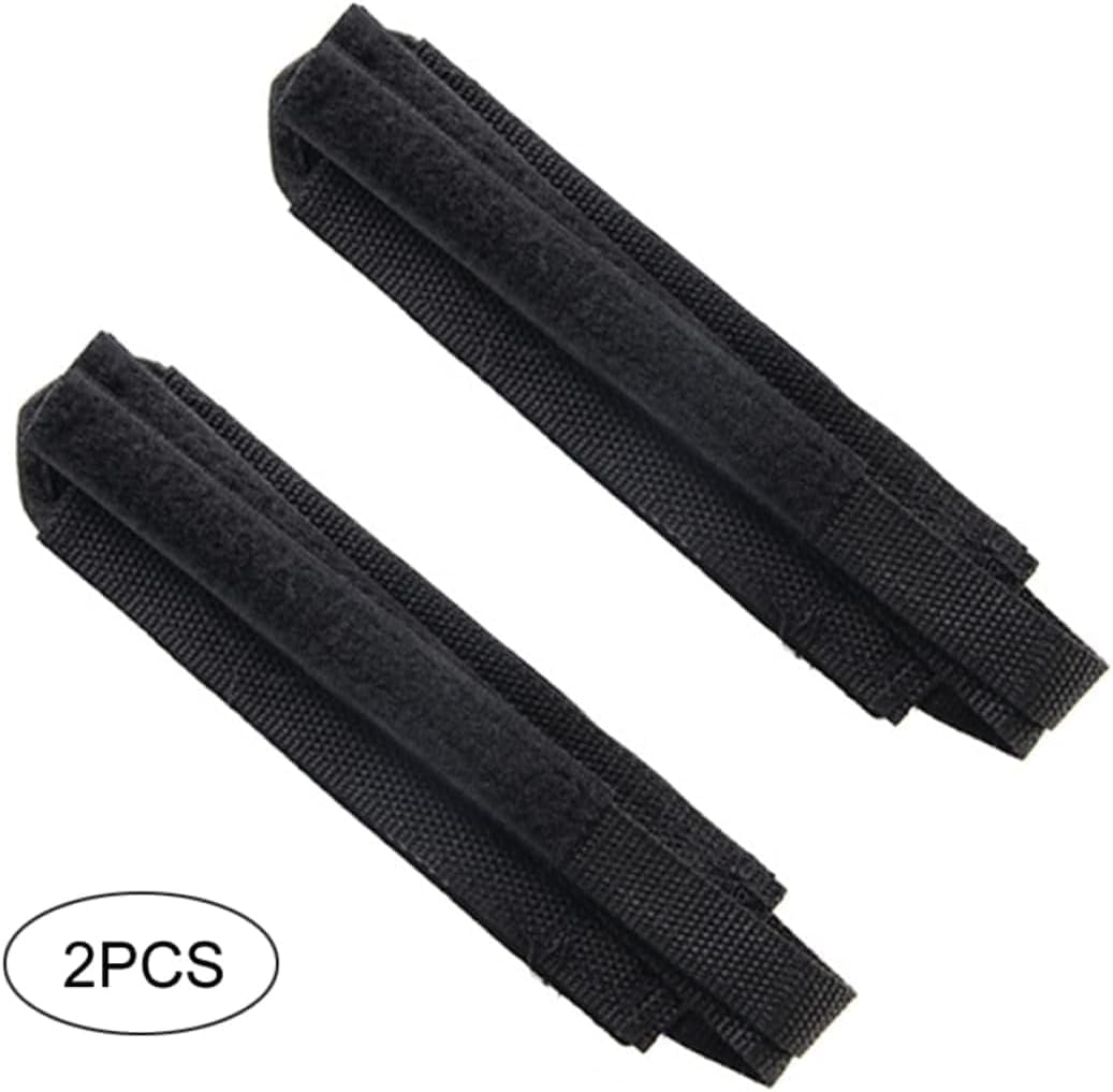 2-Pack Black Bike Pedal Toe Straps, Fixed Gear Cycling Foot Straps with Beam Design Bike Pedals