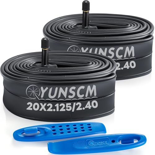 YUNSCM 2-PCS 20" Bike Tubes 20x2.125/2.25/2.3/2.35/2.4 AV32MM Schrader Valve 20 Bicycle Inner Tubes Compatible with 20 x 2.125 20 x 2.20 20 x 2.25 20 x 2.30 20 x 2.35 20 x 2.40 Bike Tire Tubes