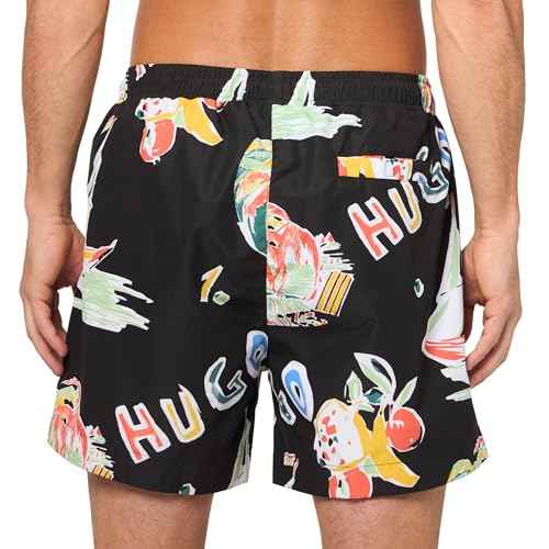 HUGO Men's Standard Tropical Leaf Swim Trunk