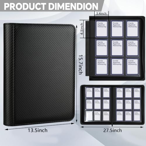 Carbon Black 288-Pocket Ringless Toploader Card Binder for Trading Cards - GERMUN
