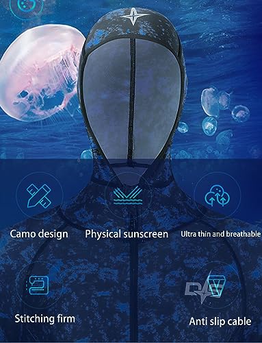 Men Women Blue Full Body Wetsuit Rash Guard for Water Sports UV Protection