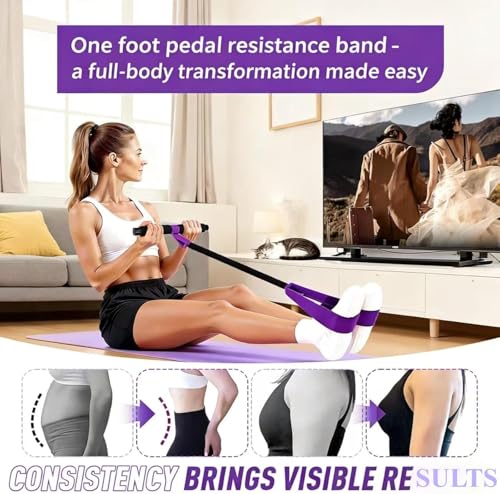 Purple Pedal Resistance Band for Full Body Home Workout - Postpartum & Strength Training