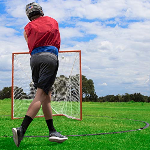 Champion Sports Men’s Lacrosse Crease: Rhino Flex Portable Lacrosse Goal Crease - 18’ Diameter All Weather Crease with Weights, Stakes and Carry Bag