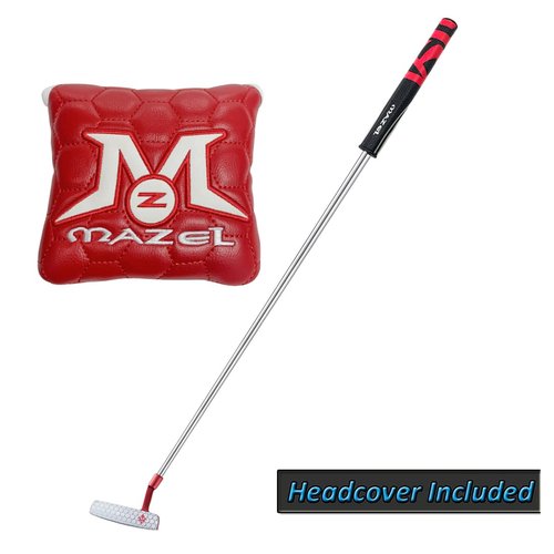 MAZEL Tour GS Men's Golf Putter,Right Handed,Golf Head Cover Included (GS3-Red Grip)