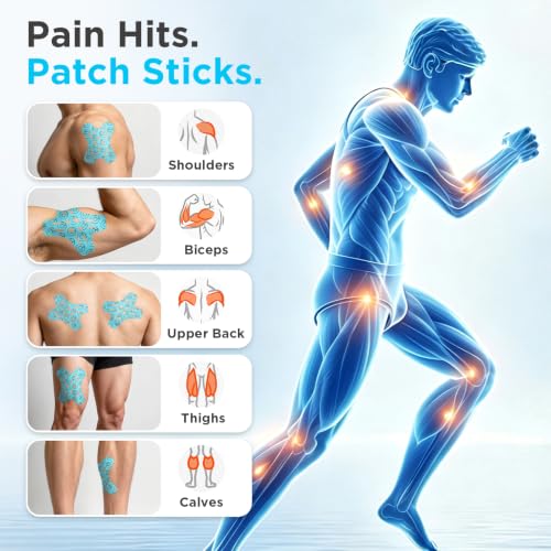 Kinesiology Tape Precut X-Flow Patches 3.7x4.8 Inch Beige 10 Pack