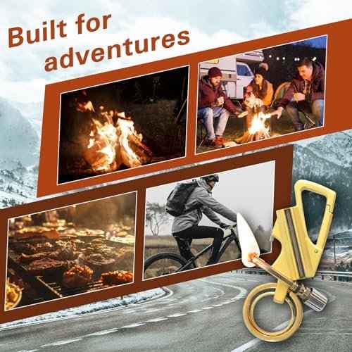 2 Pack Permanent Match Infinity Lighter, Permanent Match Infinity Lighter with Multitool Keychain Bottle Opener, Keychain Multitool for Camping & Hiking, Gift for Man