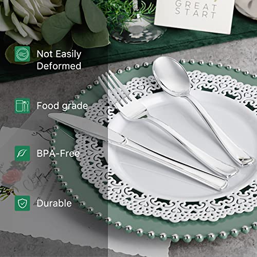 Silver Disposable Cutlery Set - 500 Pieces, Food-Grade Plastic Utensils