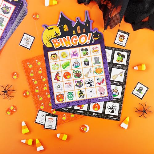 Halloween Bingo Game - Castle Variation, 32 Kids Bingo Cards for Large Groups & Parties