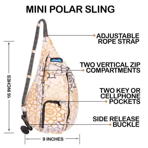 KAVU Mini Polar Rope Sling Crossbody Fleece Polyester Bag - Snow Garden