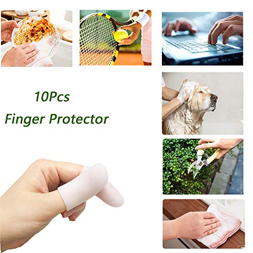 Small Gel Finger Protectors Pack of 10 Silicone Finger Caps for Pain Relief