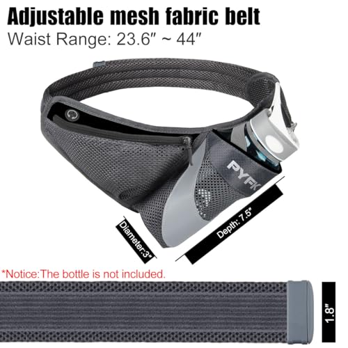 PYFK Running Belt Hydration Waist Pack with Water Bottle Holder - Black