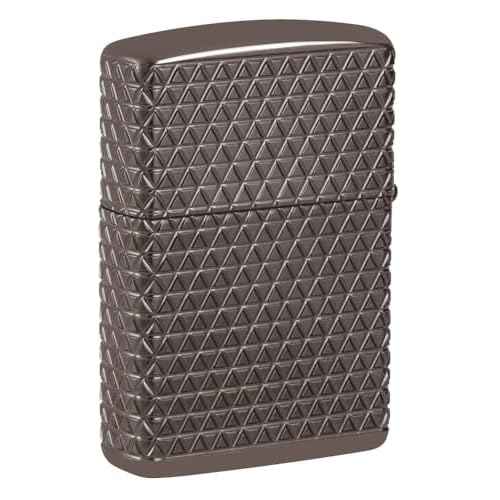 Zippo Diamond Pattern Design Armor Black Ice Pocket Lighter