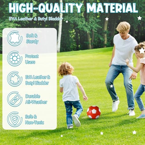 Soccer Balls Pack of 6 with Pump Size 3 Bright Colors for Kids & Recess