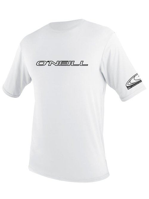 O'Neill Wetsuits boys Youth Basic Skins 50+ Short Sleeve Rash Guards, White, 16 US