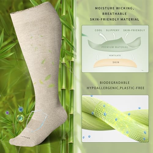 XX-Large Wide Calf Compression Socks for Women & Men 15-20mmHg Support Stockings