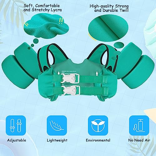 Toddler Swim Vest for 30-50 Pounds with Arm Wings - E-Dark Green