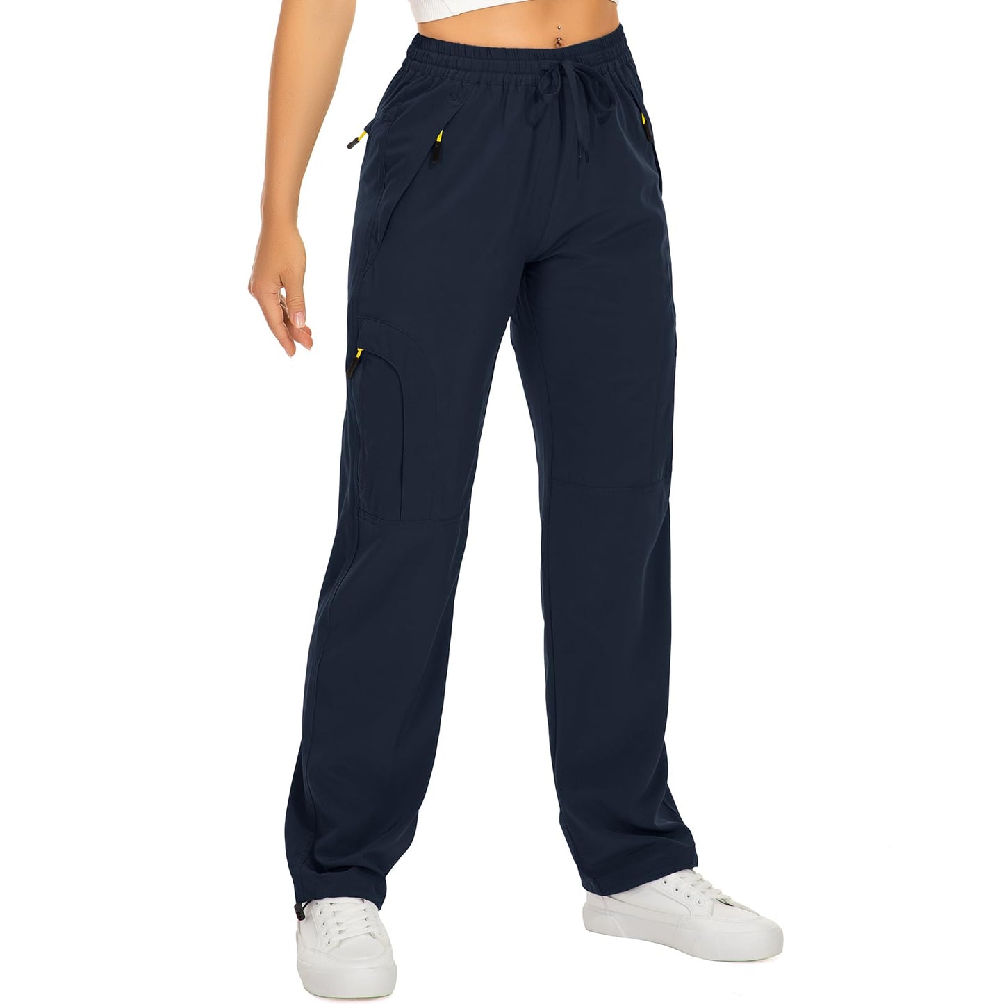 Womens Hiking Pants Quick Dry UPF 50 Lightweight Travel Golf Cargo Safari Pants Zipper Pockets,6608,Blue,Petite S