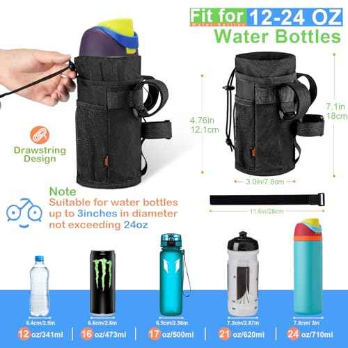 Desing Wish Ultra Thin Bike Water Bottle Holder for Handlebar 24-32 oz Bike Cup Holder with Removable Fastener Straps Bike Bottle Holder for Mountain Bike, Road Bike, eBike, Scooter