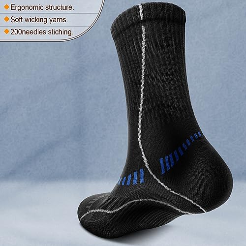 Men's Athletic Compression Crew Socks - 6 Pack for Running & Gym