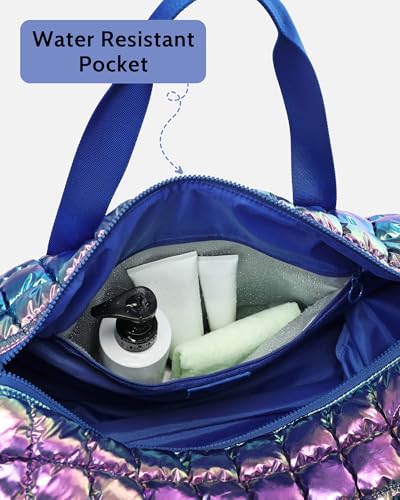 Nebula Quilted Duffel Bag for Women, Lightweight Travel & Gym Bag with Shoe Compartment