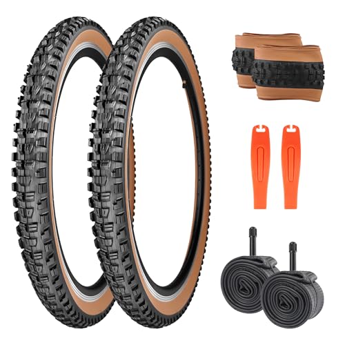 27.5 Inch MTB Bike Tire 2.3 Wide Brown Wall Folding Bead Replacement - 27.5 x 2.3