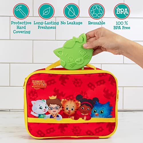 Katerina Kitty Cat Hard Ice Packs Set of 3 - Slim Reusable Cooler Freezer Packs for Kids Lunch