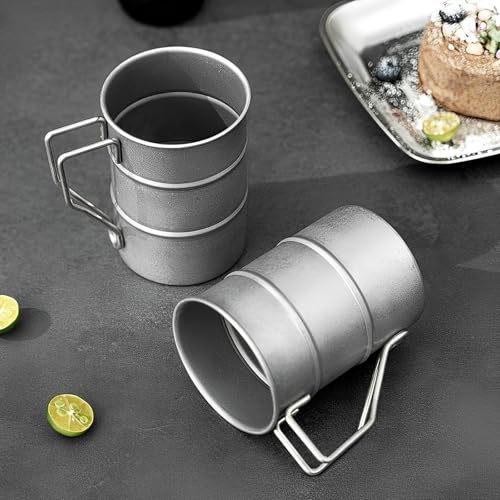 16.9oz Stainless Steel Camping Coffee Mug Set - Lightweight Hiking Cups for Men, Outdoor Use