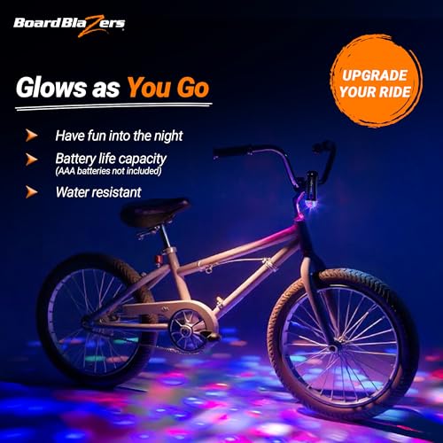 Kids Disco Scooter Lights - Tricolor LED Bike Light for Night Riding - Black