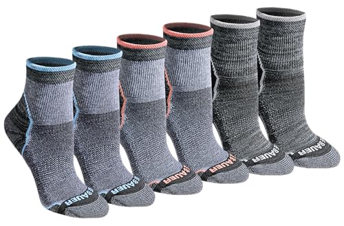 Eddie Bauer Women's Dura Dri Moisture Control Quarter Socks - Medium Charcoal 6 Pairs