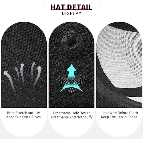 Men's Flat Bill Snapback Hat - Black Baseball Cap with Adjustable Strap - Chef Themed 2