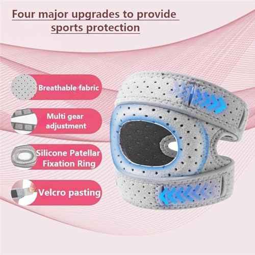 Knee Brace,2PCS Knee Brace for Women Men Adjustable Knees Support,Knee Support for Athletes,Knee Joint While You Move for Running Workout (Grey)