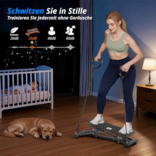 Balance Board with Resistance Bands for Fitness - Black
