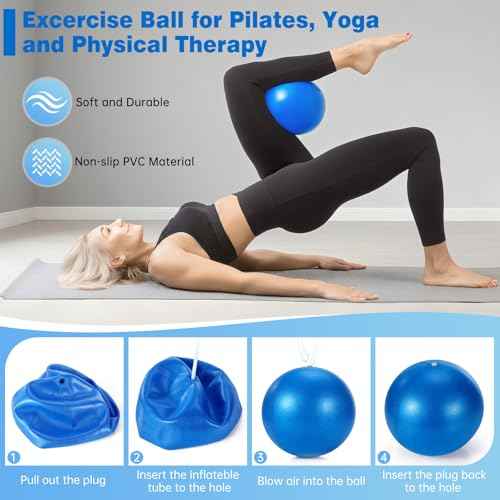 Pilates Ring Set, Pilates Essentials Kit for Home Workouts Women, Yoga Equipment Set with 14 Inch Magic Circle, 9.8¡± Ball, 5 Resistance Bands, 3 Long Stretch Bands, Core Sliders, Non-slip Socks