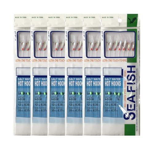 36-Piece Luminous Sabiki Fishing Rigs with Sharp Hooks for Saltwater & Freshwater